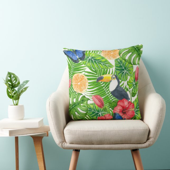 Coussin Motif tropical (Chaise)