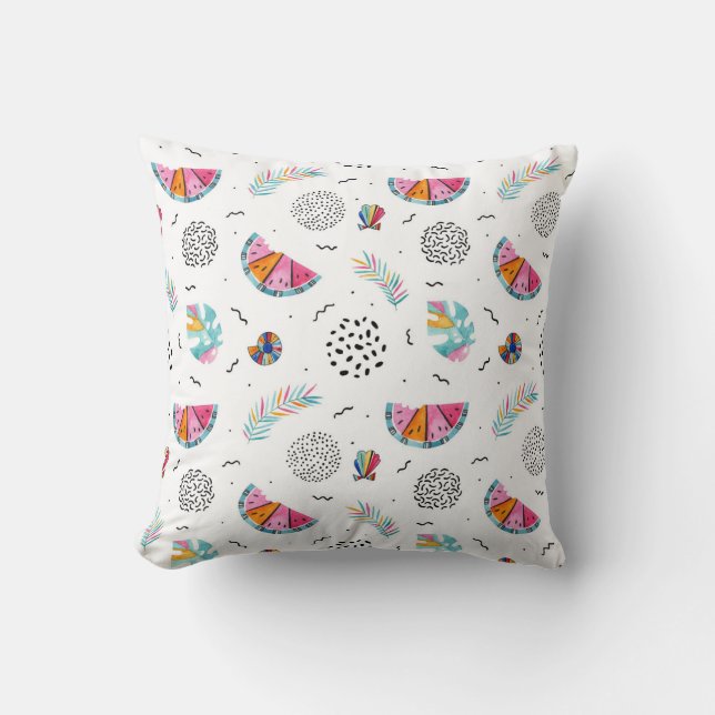 Coussin Motif tropical d'été de style de Memphis (Recto)