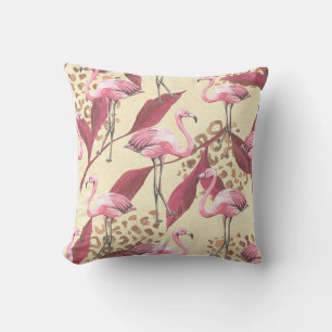 Coussin Motif tropical sans couture avec flamant rose, lea