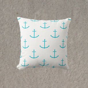 Coussin Motif Turquoise Ancre