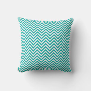 Coussin Motif Turquoise Chevron