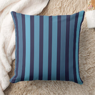 Coussin Motif uni rayé bleu rétro