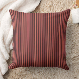 Coussin Motif uni rayé marron rétro