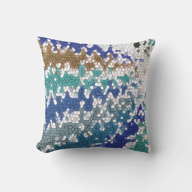 Coussin Motif unique bleu vert jaune (Recto)