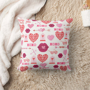 Coussin Motif Valentine`s Day 2024 Arrière - plan avec coe