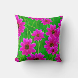 Coussin Motif vert et rose vif