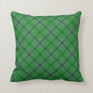 Coussin Motif vert-foncé et de Forest Green de plaid