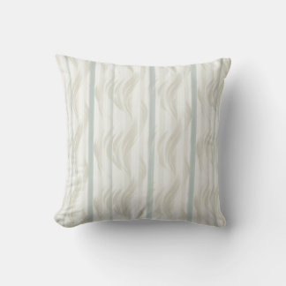Coussin Motif vert vertical et feuillage beige