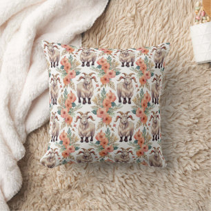 Coussin Motif Vintage de chèvre