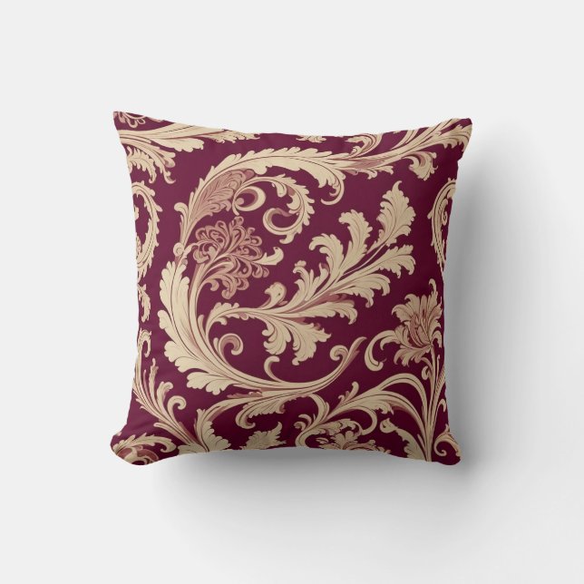 Coussin Motif Vintage marron et beige (Recto)