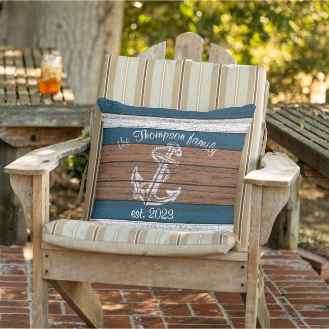 Coussin Motif Vintage personnalisé  Ancre nautique (Chaise)