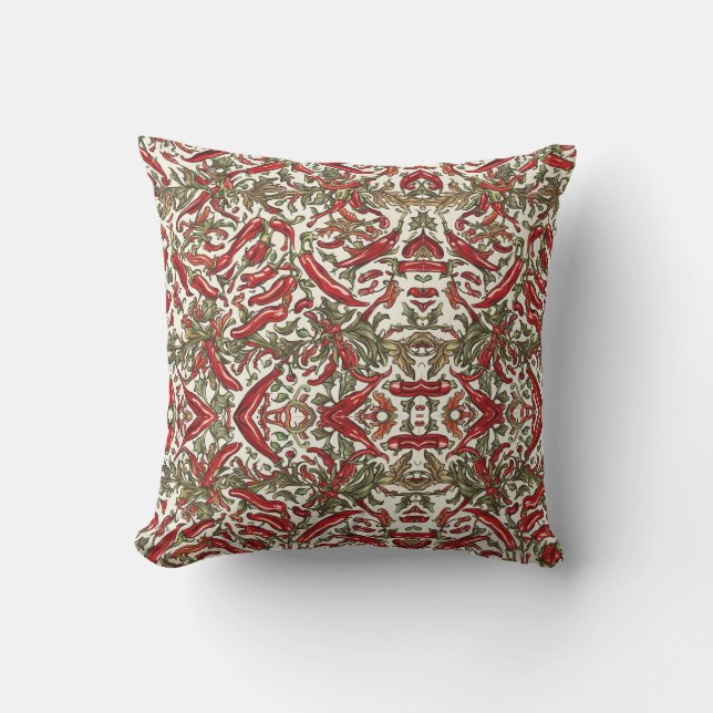 Coussin Motif Vintage Red Chili Peppers (Recto)
