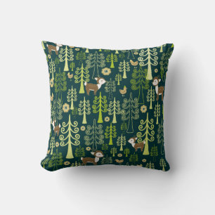 Coussin Motif vintage sans couture avec épinette, fauché d