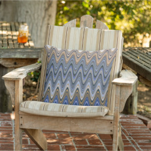 Coussin Motif Wavy Gold et Blue Elegant