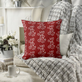 Coussin Motif Whimsical Merry Bright Christmas Berry Rouge