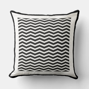 Coussin Motif Zigzag noir et blanc