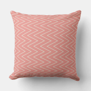 Coussin Motif Zigzag Rose et Blanc Sans Couture