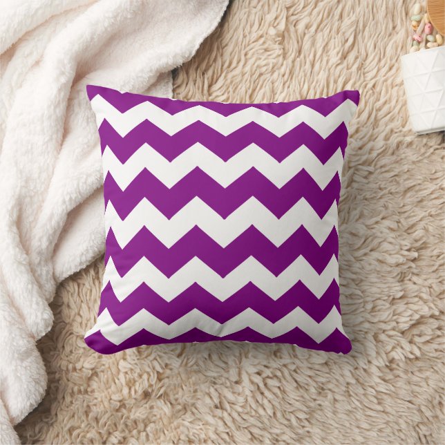 Coussin Motif Zigzag Violet (Couverture)