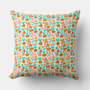 Coussin Motifs d'insectes colorés mignons