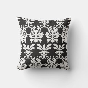 Coussin Motifs élégants de ventilateur en Art Déco d'Or.