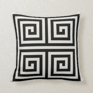 Coussin Motifs géométriques à touches chic noir et blanc