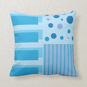 Coussin Motifs géométriques bleus mous