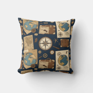 Coussin motifs graphiques vintages