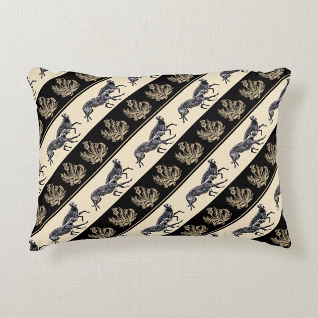 Coussin motifs lévriers écossais et chardons (Devant)