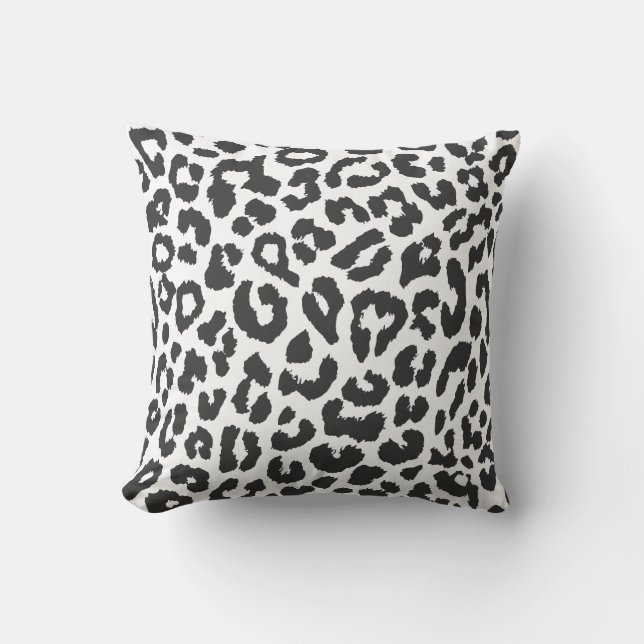 Coussin Motifs noirs et blancs de peau d'animal (Recto)