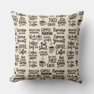 Coussin Motivation café phrase