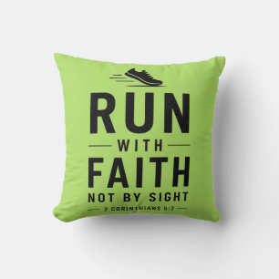 Coussin Motivation de course chrétienne Verset biblique Fo