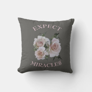 Coussin Motivation des roses gris et roses roses roses