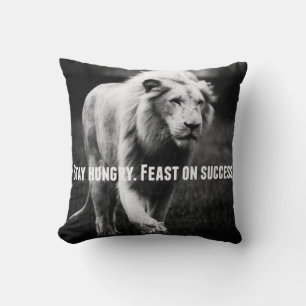 Coussin Motivation Mots - Restez faim, Fêtes sur le succès