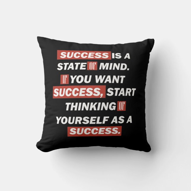 Coussin Motivational cite le succès dans la vie (Recto)