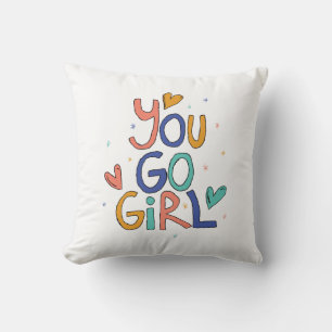 Coussin Motivationnel Une fille Cool You Go Girl Clipart G