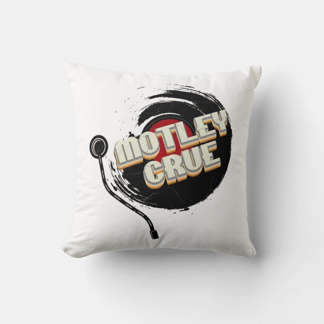 Coussin Mötley Crüe Vinyl Vintage (Recto)