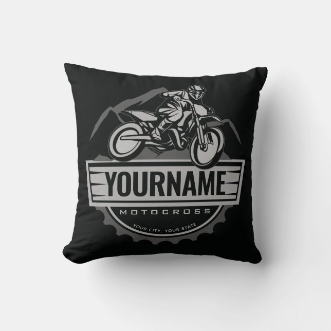 Coussin Motocross personnalisée Rider Dirt Bike Hill Racin (Recto)
