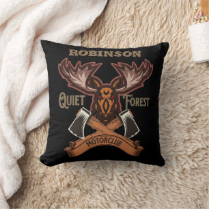 Coussin Motorclub de forêt calme, père vélo Cool personnal