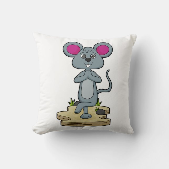 Coussin Mouse at yoga (Recto)