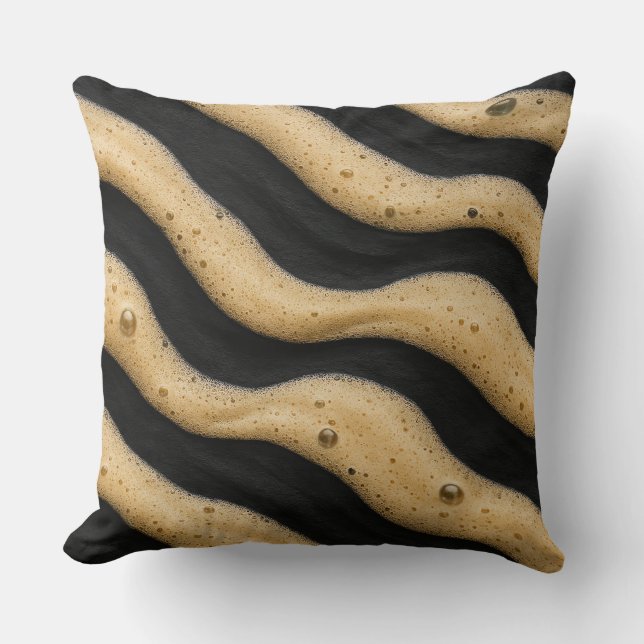Coussin Mousse espresso rayée zèbre (Recto)