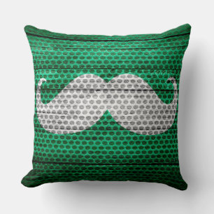 Coussin Moustache métal et trou de bois #3