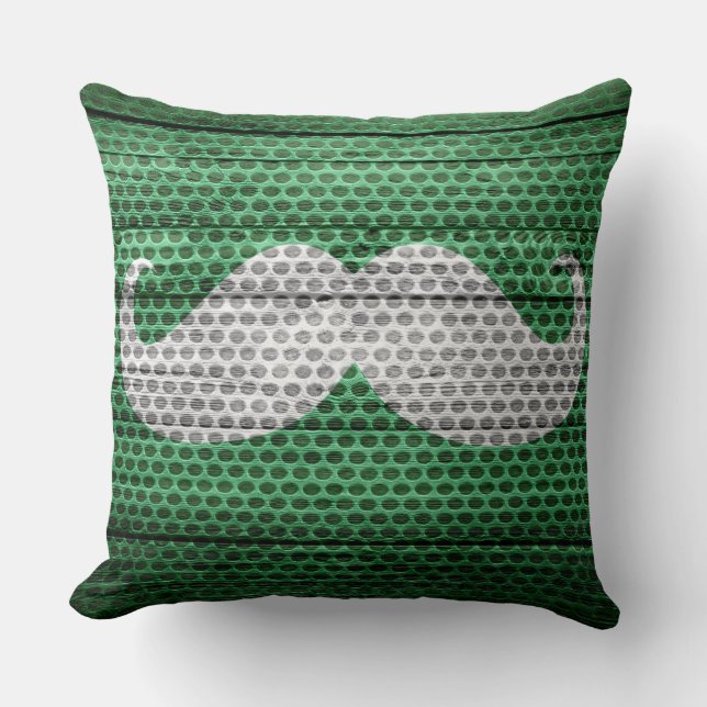 Coussin Moustache métal et trou de bois #3 (Recto)