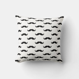Coussin Moustache noire et blanche