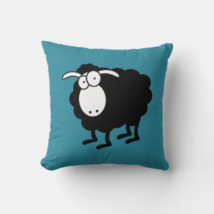 Coussin mouton noir et blanc