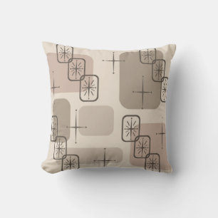 Coussin Moyen Siècle moderne Spoutnik Taupe