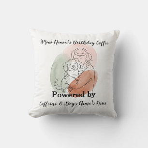 Coussin Mug de café élégant pour maman de chien Anniversai