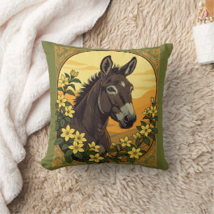 Coussin Mule Entourée De Fleurs Jaunes De Jasmin