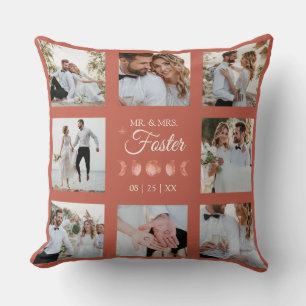 Coussin Multi Photo Mr. & Mme Terracotta Moon Mariage
