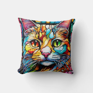 Coussin Multicolor Cat 708 Motif