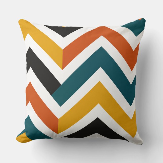 Coussin Multicolor Chevron Geometric Pattern (Recto)